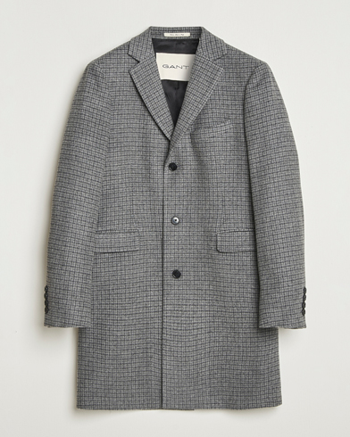 Gant Classic Wool Houndstooth Coat Black – Noir