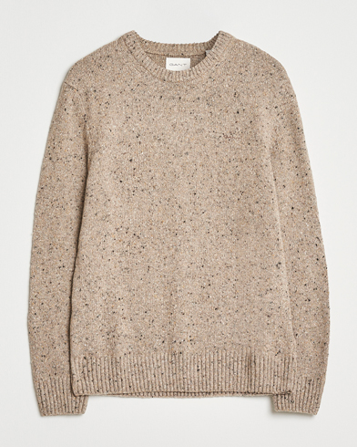 GANT Neps Wool Crew Neck Sand Melange – Beige