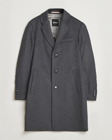 BOSS BLACK Hyde Wool Coat Medium Grey – Gris