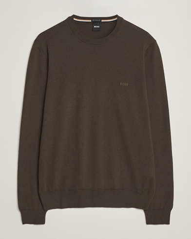 BOSS BLACK Botto Merino Knitted Pullover Open Green – Vert
