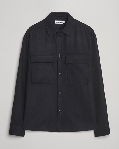 J.Lindeberg Flat Wool Overshirt Black – Noir