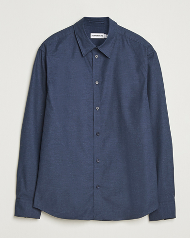 J.Lindeberg Slim Fit Light Flannel Shirt Navy – Bleu