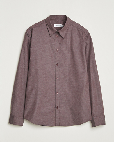 J.Lindeberg Slim Fit Light Flannel Shirt Huckleberry – Marron