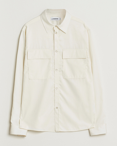 J.Lindeberg Finnigan Tencel Twill Overshirt Cloud White – Blanc