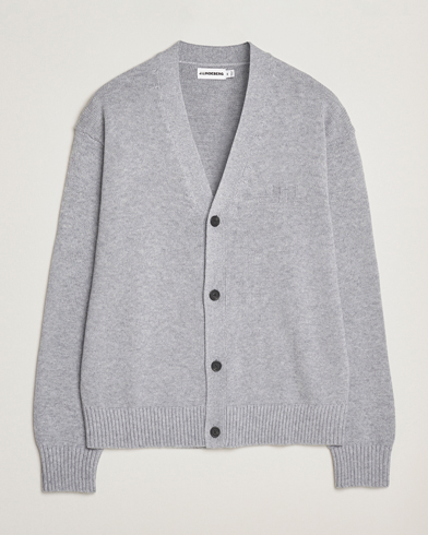 J.Lindeberg Eddy Wool/Cotton Knitted Cardigan Light Grey Melange – Gris