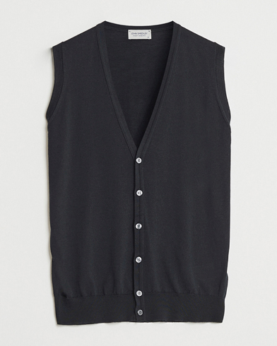 John Smedley Huntswood Slim Fit Waistcoat Black – Noir
