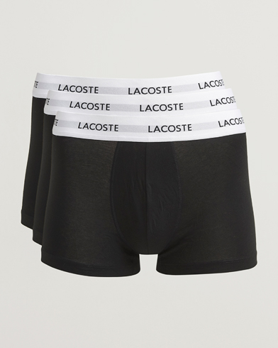 Lacoste 3-Pack Stretch Cotton Trunks Black – Noir
