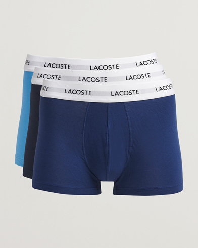 Lacoste 3-Pack Stretch Cotton Trunks Blue – Bleu