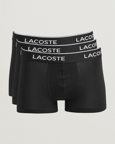 Lacoste 3-Pack Stretch Cotton Trunks Black – Noir