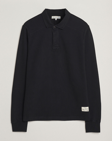 Merz b. Schwanen Relaxed Fit Vintage Cotton Rugby Shirt Black – Noir