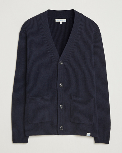 Merz b. Schwanen Merino/Cashmere Knitted Cardigan Dark Navy – Bleu