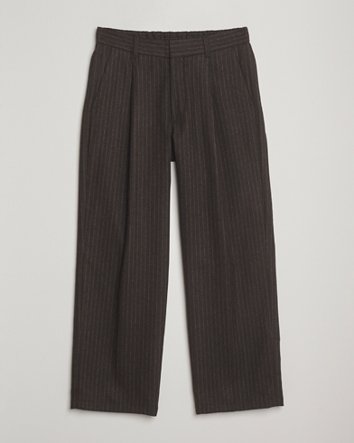NN07 Kay Wool Pleated Pinstriped Trousers Brown – Marron