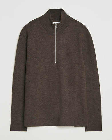 NN07 Harald Cotton/Modal Half Zip Demitasse Brown – Marron