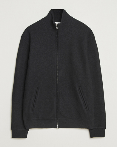 NN07 Boiled Wool Full Zip Black – Noir