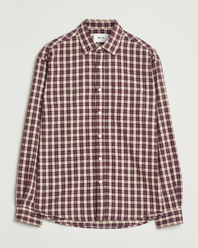 NN07 Deon Flannel Checked Shirt Wine Red – Rouge