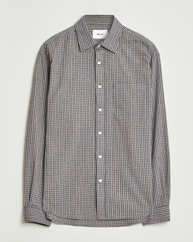 NN07 Deon Flannel Checked Shirt Indigo – Bleu