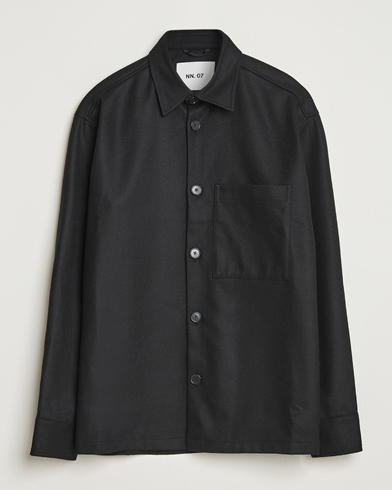 NN07 Freddy Wool Overshirt Black – Noir