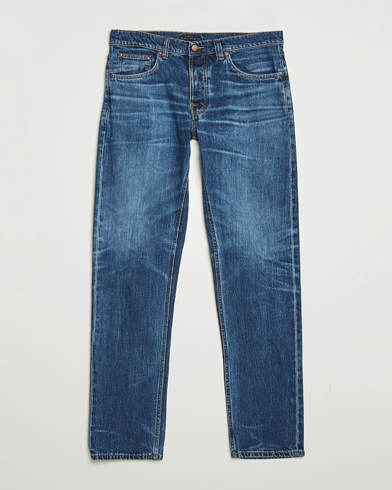 Nudie Jeans Solid Ollie Jeans Life Tracks – Bleu