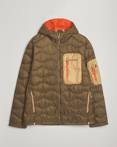 Peak Performance Helium Utility Down Hooded Jacket Meadow Moss/Sierra Sand – Vert