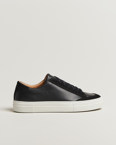 J.Lindeberg Art Signature Leather/Suede Sneaker Black – Noir