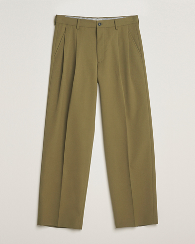 NN07 Justin Double Pleated Suit Trousers Firene Green – Vert
