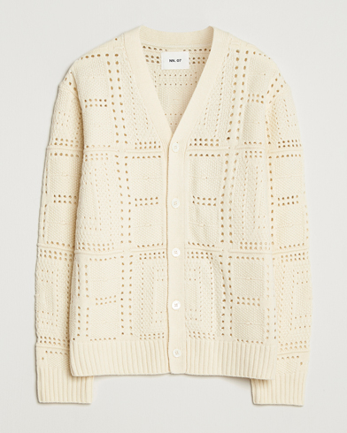 NN07 Tobias Knitted Cardigan Ivory – Blanc