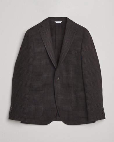 Boglioli K Jacket Cashmere/Wool Check Blazer Dark Brown – Marron