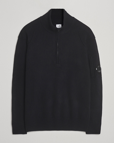 C.P. Company Knitted Lambswool Half-Zip Black – Noir