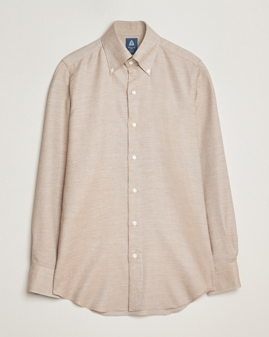 Finamore Napoli Milano Slim Cashmere BD Shirt Beige – Beige