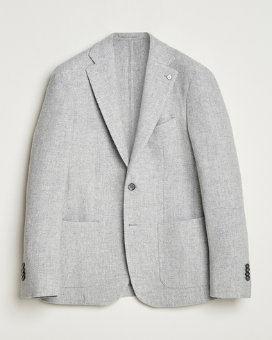 L.B.M. 1911 Jack Fly Knitted Wool Blazer Light Grey – Gris