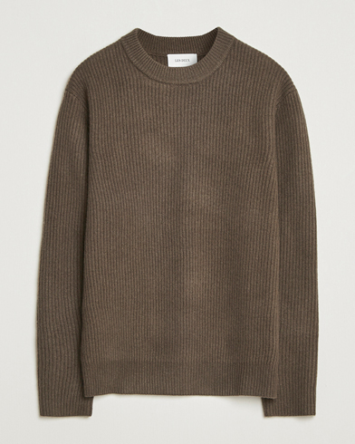 LES DEUX Eddie Wool Rib Crewneck Teak – Marron