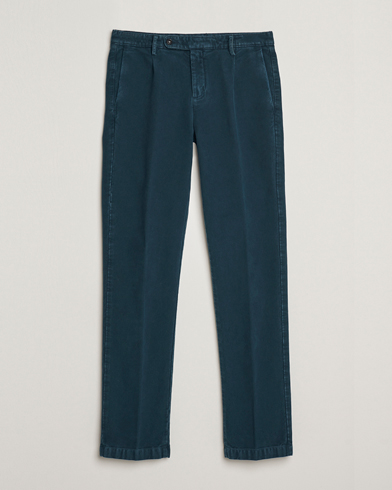 Massimo Alba Ionio Pleated Moleskine Trousers Petrol Blue – Bleu