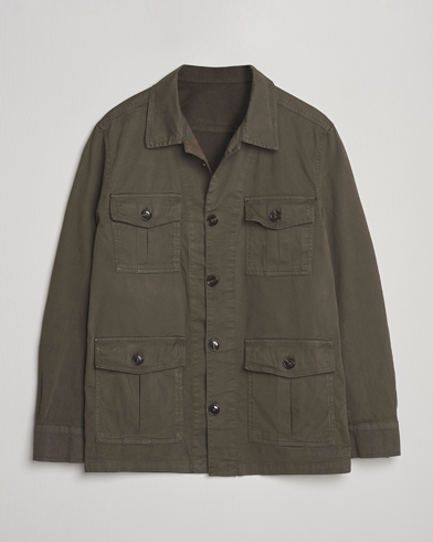 Oscar Jacobson Safari Shirt Jacket Olive – Vert