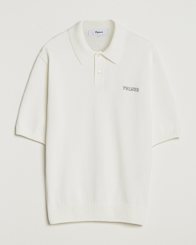 Palmes Cotton Knit Polo Off White – Blanc