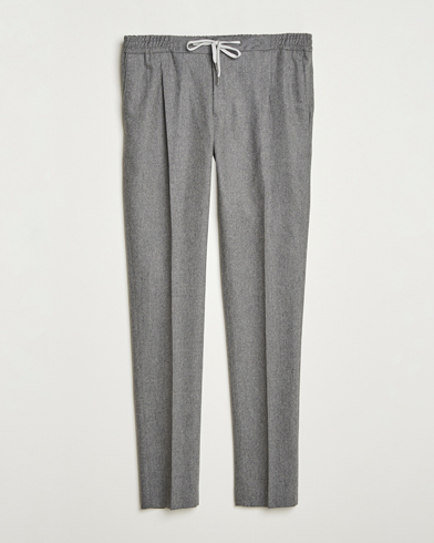 PT01 Slim Fit Wool/Cashmere Drawstring Trousers Grey Melange – Gris