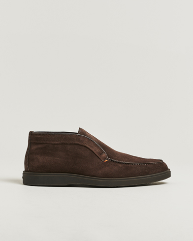 Santoni Detroit Chukka Boots Dark Brown Suede – Marron