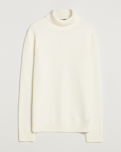 Zanone Virgin Merino Wool Rollneck Latte – Blanc