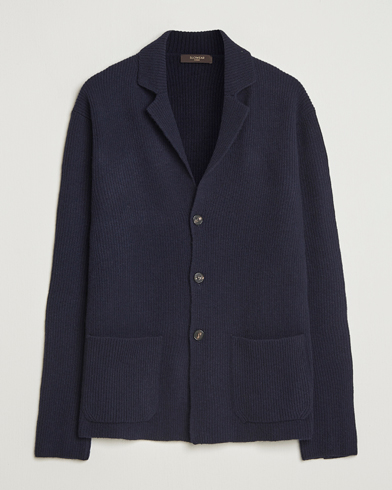 Zanone Rib Wool Cardigan Jacket Navy – Bleu