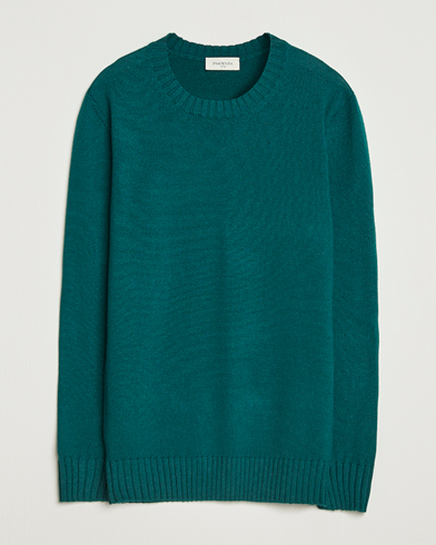 Piacenza Cashmere Brushed Wool Crew Neck Dark Green – Vert