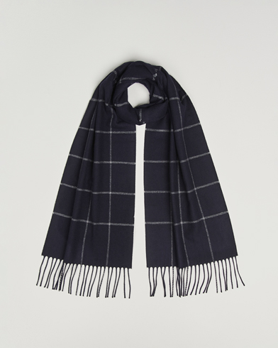 Piacenza Cashmere Cashmere/Silk Window Pane Scarf Navy – Bleu