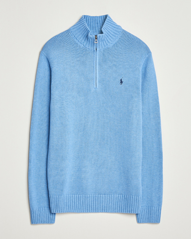 Polo Ralph Lauren Cotton Pullover Half Zip Soft Royal Heather – Bleu