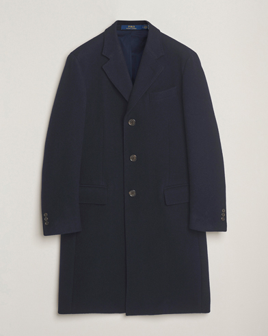 Polo Ralph Lauren Single Breasted Melton Coat Navy – Bleu