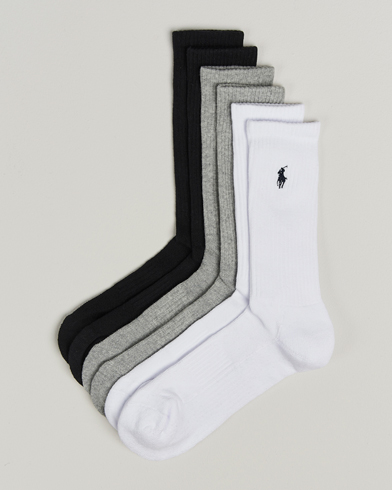 Polo Ralph Lauren Polo Ralph Lauren6-Pack Crew SockGrey – Blanc