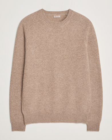 Stenströms Knitted Yak/Merino Crew Neck Light Brown – Beige