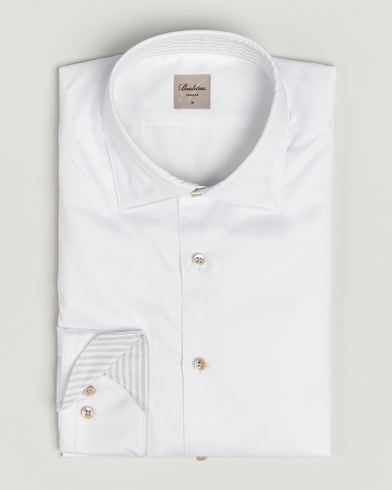 Stenströms Regular Fit Cotton Twill Contrast Shirt White – Blanc