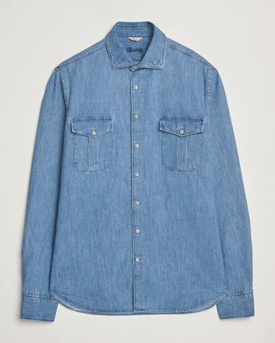 Stenströms Regular Fit Double Pocket Denim Shirt Blue – Bleu