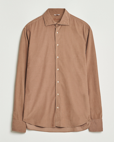 Stenströms Regular Fit Cut Away Cord Shirt Brown – Marron