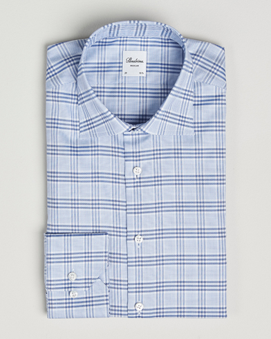 Stenströms Regular Fit Checked Cut Away Shirt Blue – Bleu