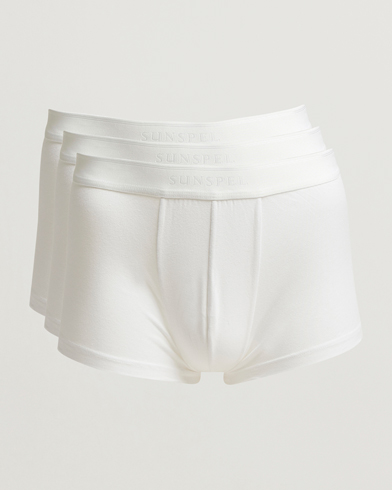 Sunspel 3-Pack Cotton Stretch Trunk White – Blanc