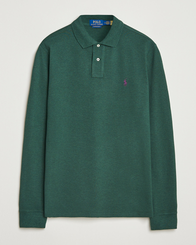 Polo Ralph Lauren Custom Slim Fit Long Sleeve Polo Scotch Pine Heather – Vert